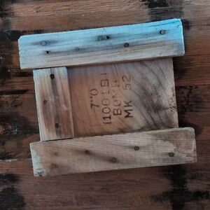 Artillery Collectible. Military Ordinance Crate End for MK-52.